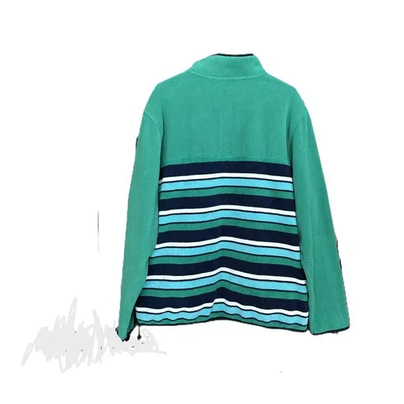 Men's Lands End XL Long Sleeve Pullover Quarter Snap Up Monk Neck Fleece Feeling - Picture 5 of 9